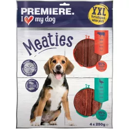 Premiere priboljšek za pse Meaties XXL govedina in raca 4x250 g