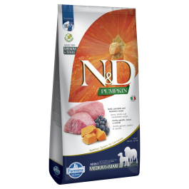 N&D Pumpkin Dog Adult Medium/Maxi Grain Free jagnje in borovnica 12 kg