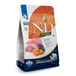 N&D Pumpkin Dog Adult Medium/Maxi Grain Free jagnje in borovnica 2,5 kg