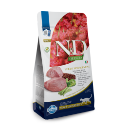 N&D Quinoa Cat Adult Weight Management jagnje, brokoli in šparglji 1,5 kg