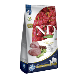 N&D Quinoa Dog Adult Medium/Maxi Weight Management jagnje, brokoli in šparglji 7