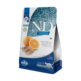 N&D Ocean Cat Adult Grain Free sled in pomaranča 300 g