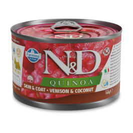N&D Quinoa Dog Adult Mini divjačina in kokos 140 g konzerva