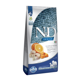 N&D Ocean Dog Adult Medium/Maxi Grain Free polenovka, buča in pomaranča 12 kg