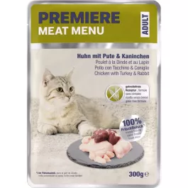 Premier Cat Meat Menu Adult Perutnina, Zajec 300 g vreć