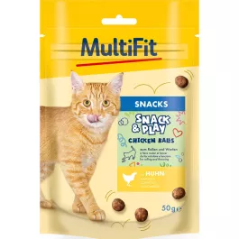 MultiFit priboljšek za mačke Snack&Play piščanec 50 g