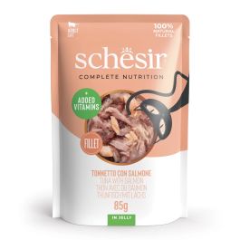 Schesir Cat Tuna z lososom v želeju 85 g vrečkake