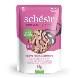 Schesir Cat Tuna in piščanec s šunko v želeju 85 g vrečka