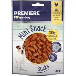 Premiere priboljšek za pse Meat Mini Sticks piščanec in riž 150 g