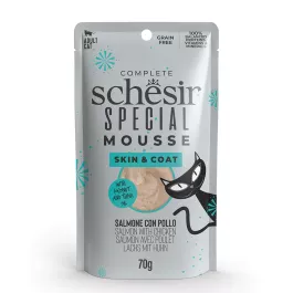 Schesir Cat Special Mousse Skin&Coat Losos in Piščanec 70 g vrečka