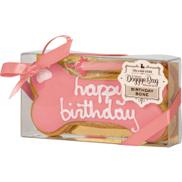 DoggyeBag priboljšek za pse Birthday Bone roza 85 g