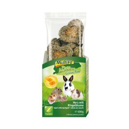 MultiFit Priboljšek Srček z ognjičem brez žitaric za kunce in glodavce 100 g