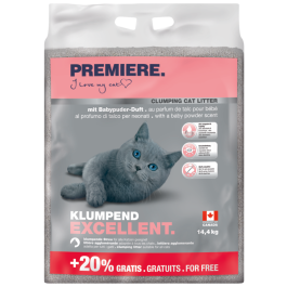 Premiere Cat Excellent Mačji pesek 14,4 kg (20% gratis)