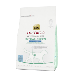 Select Gold Medica Hypoallergenic Low Calorie losos in koruza 2,5 kg