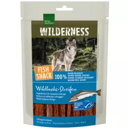 Real Nature Wilderness Priboljšek Fish Snack Fresh Hunt trakci divjega lososa 70