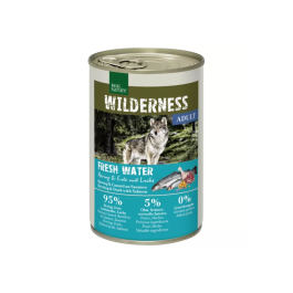 Real Nature Wilderness Adult Fresh Water sled, losos in raca 400g konzerva