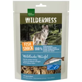 Real Nature Wilderness Priboljšek Fish Snack Rocky River kocke divjega lososa 70