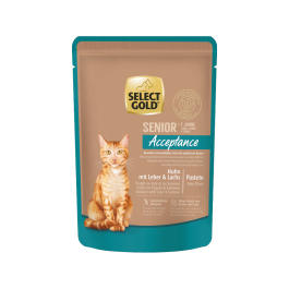 Select Gold Cat Senior +7 Acceptance piščanec z jetri in lososom, pašteta 85g vr