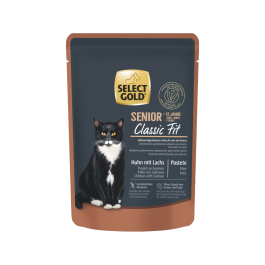 Select Gold Cat Senior +12 piščanec in losos, pašteta 85g vrečka
