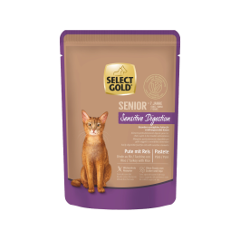 Select Gold Cat Senior +7 Digestion puran z rižem, pašteta 85g vrečka
