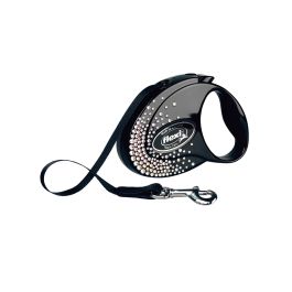 Flexi Glam Splash Crystal S trak 3 m črna