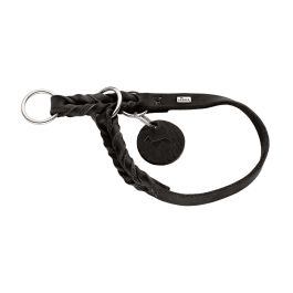 Hunter polzatezna ovratnica za pse Solid Education L 50-55 cm, usnje črna