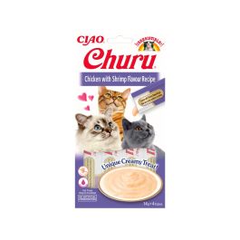 Churu Cat Priboljšek Puree Piščanec s Kozicami 4x14 g