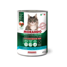 Morando Tradizioni Cat Adult kosi tune, paradižnik in stroki v omaki 405 g konze