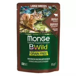 MONGE cat Bwild Large Breed Bizon/Zelenjava 85 g