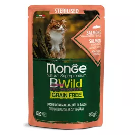 MONGE cat Bwild Sterilised Losos Kozice/Zelenjava 85 g