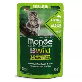 Monge cat Bwild Sterilised Divja svinja/Zelenjava 85 g