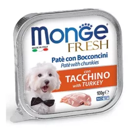 MONGE FRESH dog Pate in Koščki s Puranom 100 g