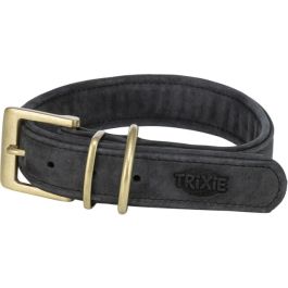 Trixie ovratnica za pse Pure usnjena M-L 39-46 cm/35 mm črna