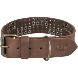 Trixie ovratnica za pse Rivet usnjena M 38-47 cm/40 mm rjava