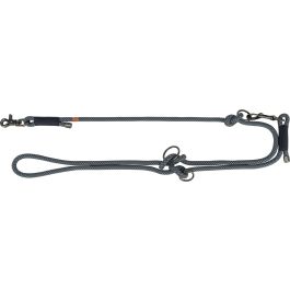 Trixie nastavljiv pasji povodec Soft Rope, črna/siva