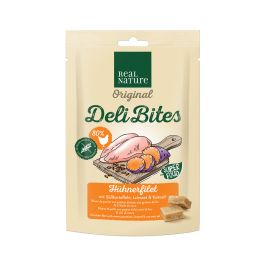 Real Nature Priboljšek Deli Bites piščančji file s sladkim krompirjem in lanenim