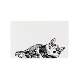 Trixie Podloga za posodice 44x28 cm črno/bela potisk mačka