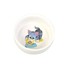 Trixie Posoda za mačke keramična bela z motivom 0,3l/11 cm