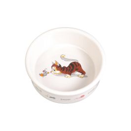 Trixie Posoda za mačke keramična bela z motivom 0,2l/12 cm