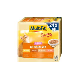 MultiFit Cat Junior mix piščanec v omaki Multipack 24x100 g