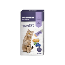Premiere priboljšek za mačke My Pudding borovnica 6x15 g