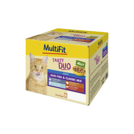 MultiFit Cat Adult Duo Classic riba v želeju Multipack 24x100 g