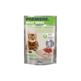 Premiere Cat Meat Menu Adult Govedina/Puran/Kunec 85g vrečka