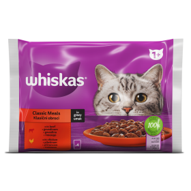 Whiskas 1+ klasični goveji/piščančji izbor 4 x 85 g