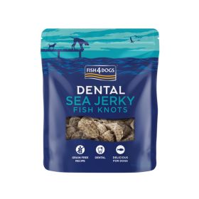 FISH4DOGS Priboljški Dental Sea Jerky Fish Knots koža bele ribe 100 g