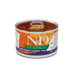 N&D Pumpkin Dog Puppy Mini jagnje in borovnica 140 g konzerva