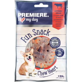 Premiere Dog Priboljšek Fun Snack Heart z govejom kožom 1 kom 38 g