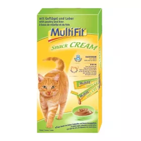 MultiFit priboljšek za mačke Snack-Cream perutnina, jetra in biotin 7x15 g