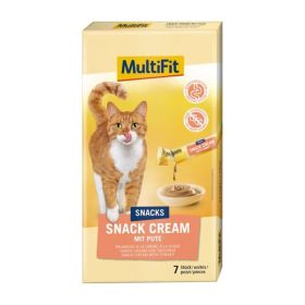 MultiFit priboljšek za mačke Snack-Cream puran in mačja trava 7x15 g