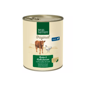 Real Nature Adult telečja srca in piščanec s krompirjem 800 g